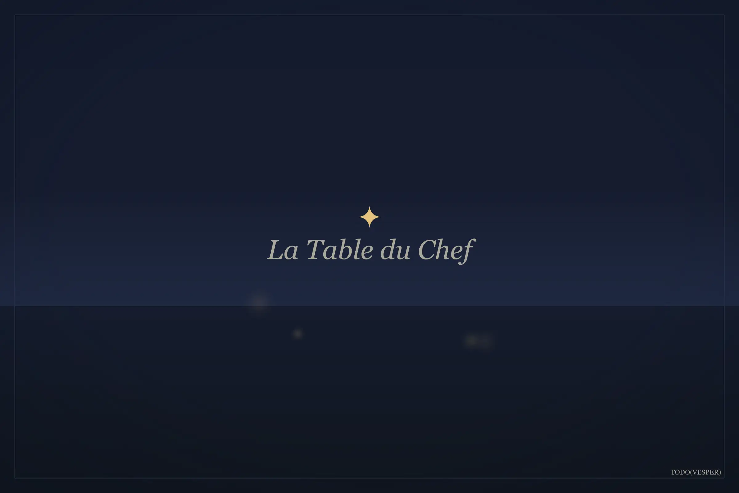The chef's table facing the open kitchen, lit by the glow of the pass