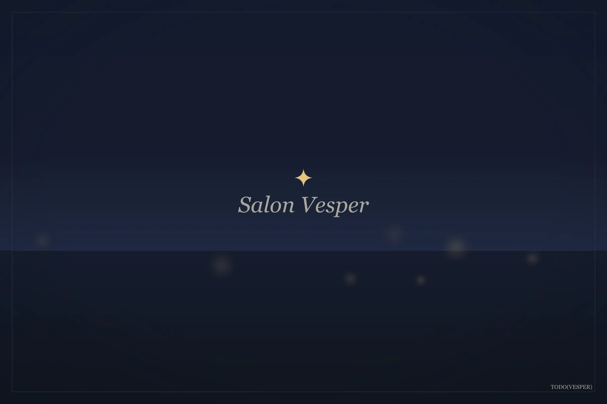 The private salon — one long table and a line of candles receding through the doorway