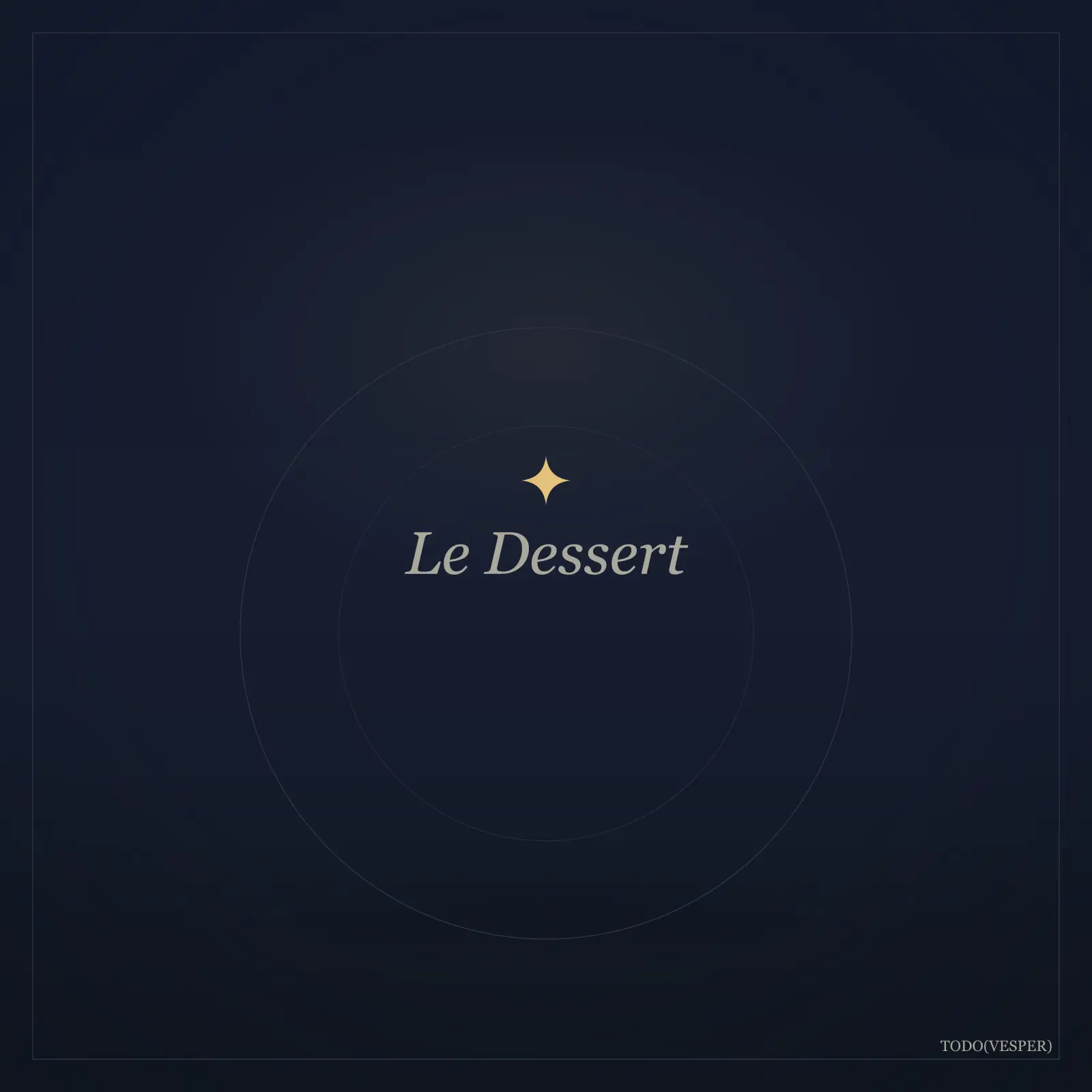 Dessert on a dark ground, seen from above in one soft light